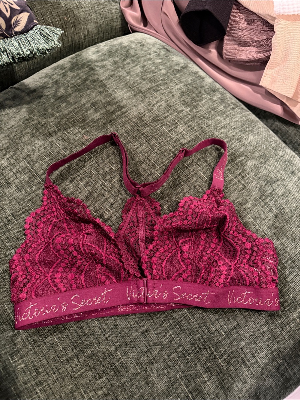 Victoria's Secret Lace Bralette in Raspberry Plum